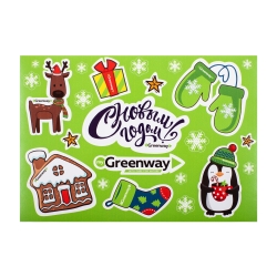 Новогодний стикерпак, зелёный / New Year sticker pack, green